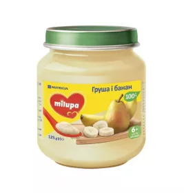 Пюре фруктове «Груша і банан» Milupa для дітей від 6 місяців 125г