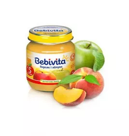 *Пюре Bebivita 1804 Фруктовое Персик и яблоко с 5меc 100 г