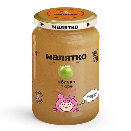 Пюре Малятко яблуко скло 180 г
