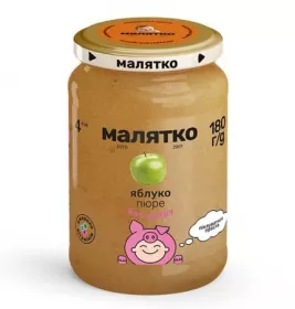Пюре Малятко яблуко скло 180 г