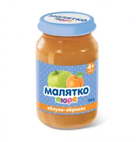 Пюре Малятко яблоко-абрикос стекло 180 г
