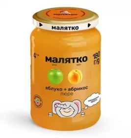 Пюре Малятко яблуко-абрикос скло 180 г