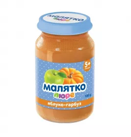 Пюре Малятко тыква-яблоко стекло 180 г