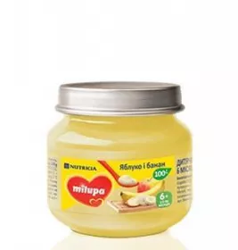 *Пюре Milupa фруктовое Яблоко и Банан от 6 мес. 100г