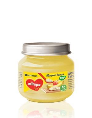 Пюре Milupa фруктове Яблуко і Банан від 6 міс. 100 г