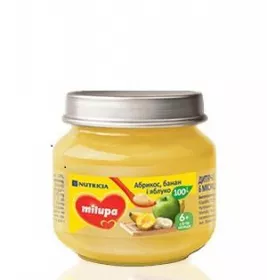 Пюре Milupa фруктове Абрикос, Банан і Яблуко від 6 міс. 100 г