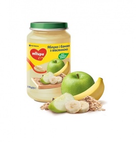 *Пюре фруктове «Яблуко і банан з вівсянкою» Milupa для дітей від 6 місяців 190г