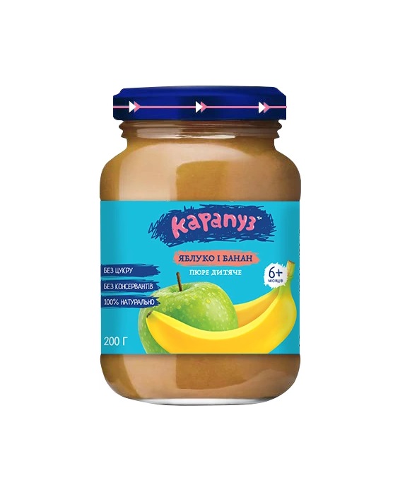 Пюре Карапуз з яблук і бананів 200 г