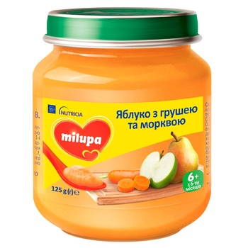 Пюре Milupa фруктовое Яблоко, груша и морковь от 6 мес. 125г Пюре Milupa фруктовое Яблоко, груша и морковь от 6 мес. 125г
