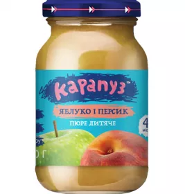 *Пюре Карапуз яблуко та персик з 4-х міс.170г