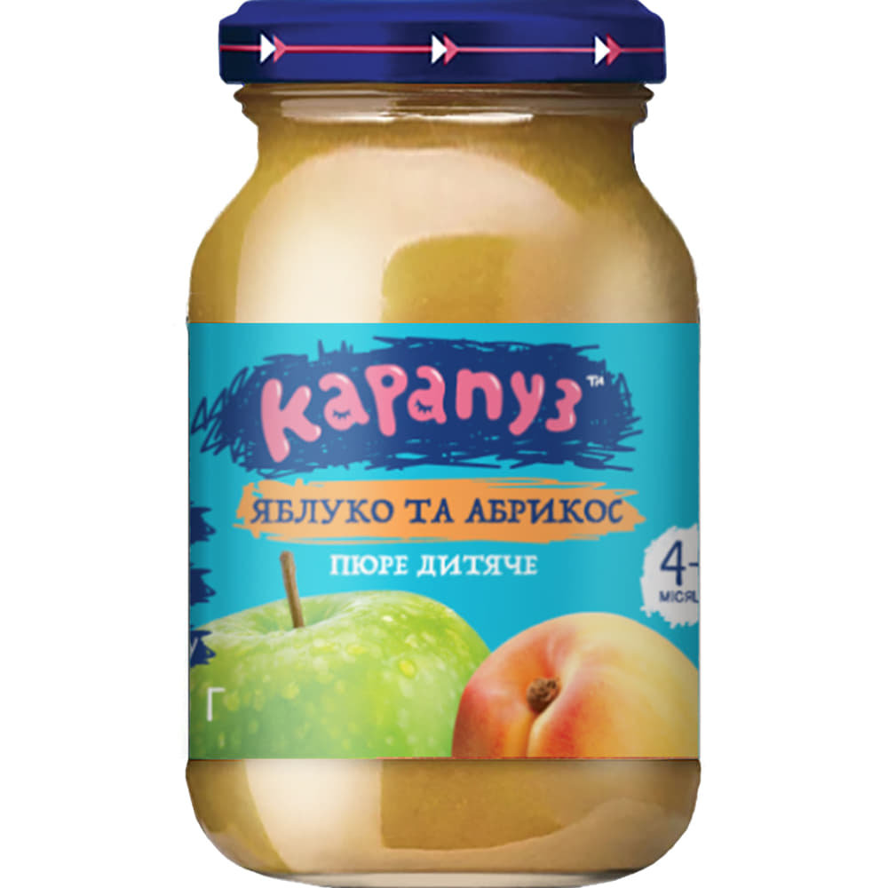 *Пюре Карапуз яблуко та абрикос з 4-х міс.170г