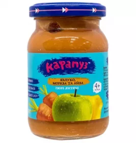 *Пюре Карапуз с яблоком,морковью и айвой с 4-х мес.170г