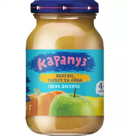 *Пюре Карапуз з яблуком,гарбузом та айвою з 4-х міс.170г