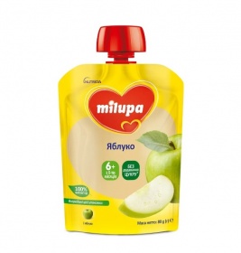 *Пюре Milupa фруктове Яблуко 80г(пауч)