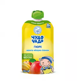 Пюре з манго, яблук та бананів Чудо-Чадо DP 90г