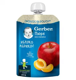 Пюре Gerber Яблоко Абрикос 150г (пауч)