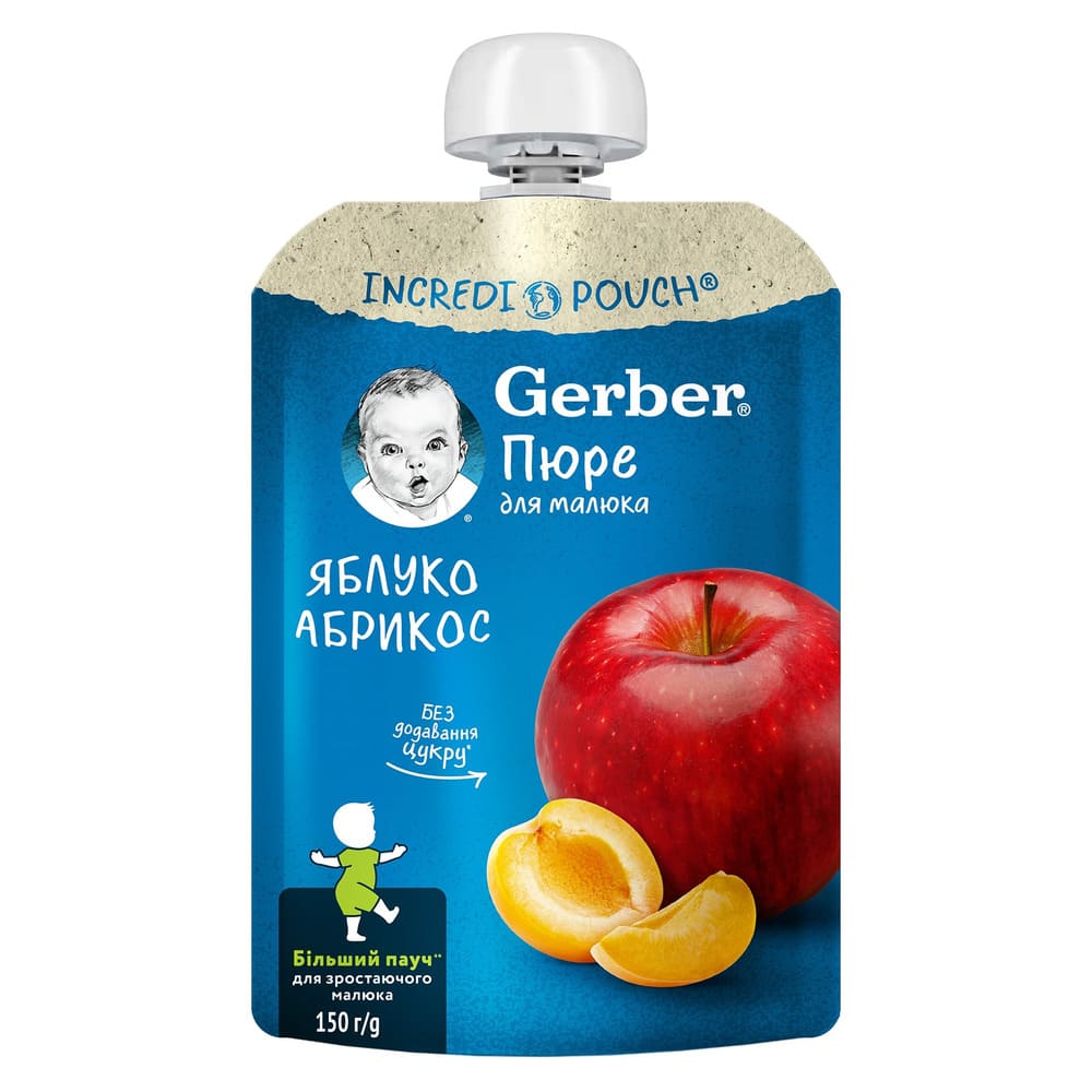 Пюре Gerber Яблуко Абрикос 150г (пауч)