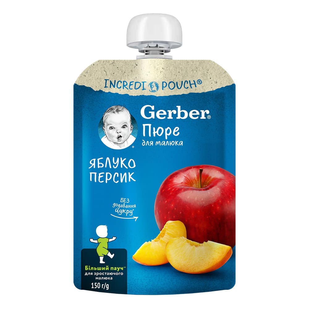 Пюре Gerber Яблуко Персик 150г (пауч)