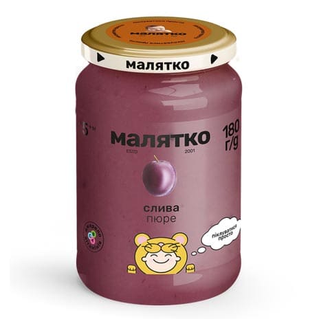 Пюре Малятко слива скло 180 г