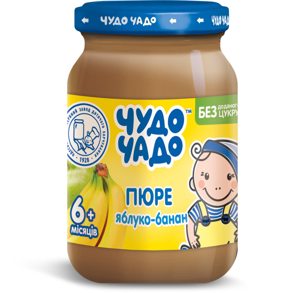 Пюре Чудо-чадо з яблук і банана без цукру 170 г