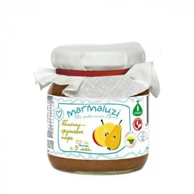 *Пюре Marmaluzi яблоко-груша стекло 125 г *Пюре Marmaluzi яблоко-груша стекло 125 г
