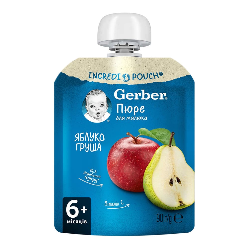 Пюре Gerber Яблуко і груша 90 г (пауч)