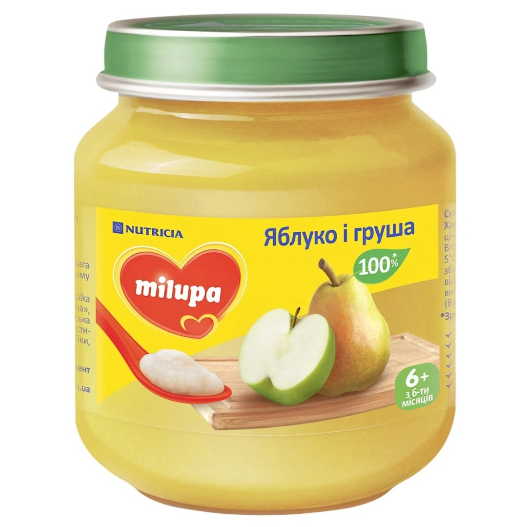 Пюре Milupa фруктове Яблуко і Груша з 6 міс 125г