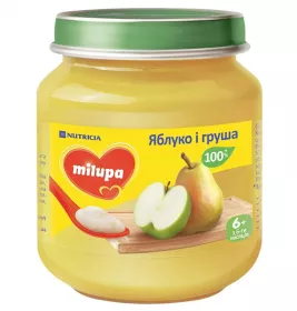 Пюре Milupa фруктове Яблуко і Груша з 6 міс 125г