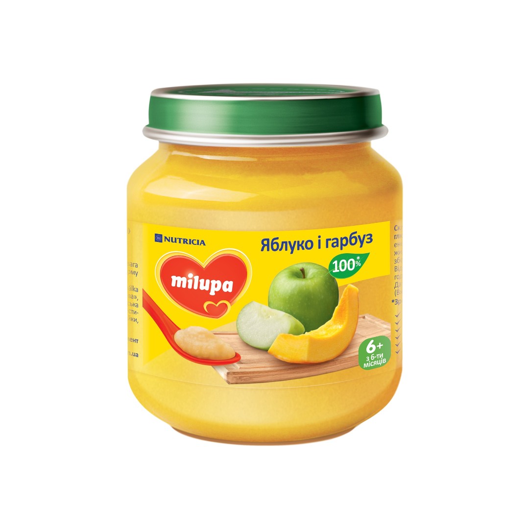 *Пюре Milupa фруктове Яблуко і Гарбуз з 6 міс 125г
