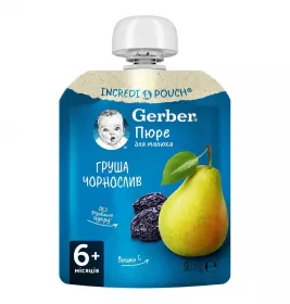 Пюре Gerber Груша и чернослив 90 г (пауч)
