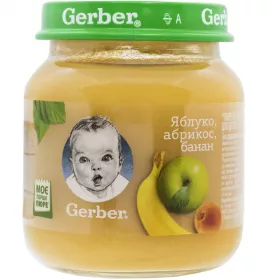 *Пюре Gerber Яблуко, абрикос, банан 130г