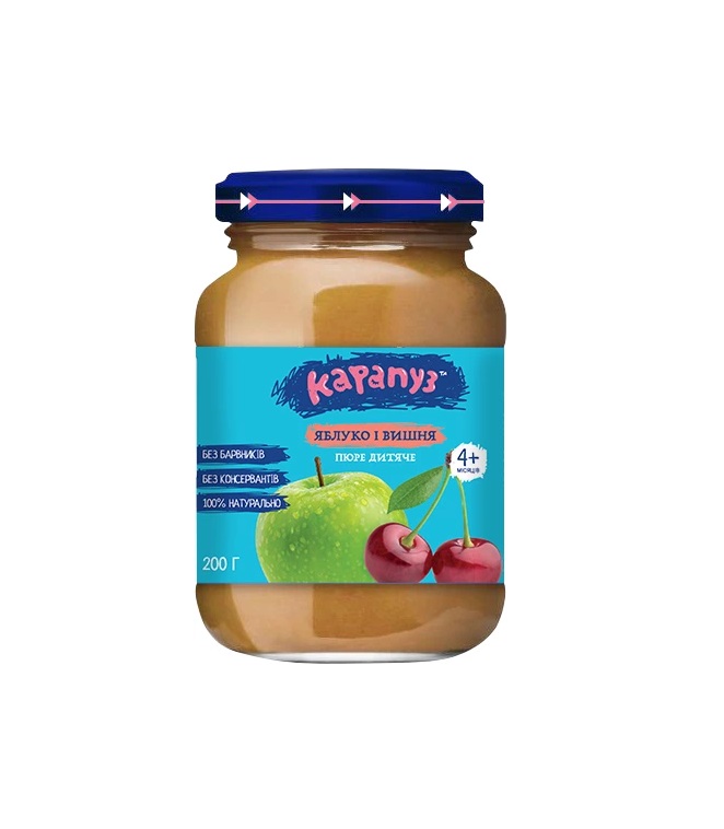 Пюре Карапуз з яблук і вишень 200 г
