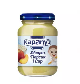 *Пюре Карапуз яблоко-персик-творог 200г