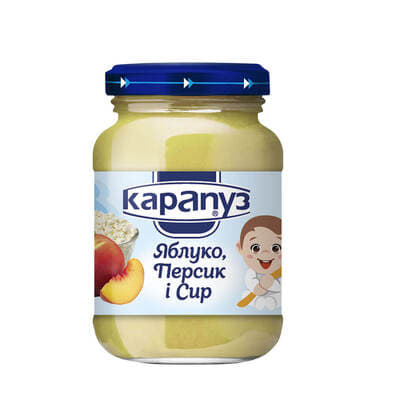 *Пюре Карапуз з яблук, персиків і сиру 200 г