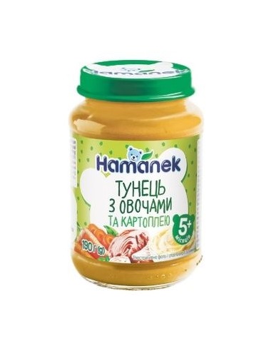 *Пюре Hamanek Тунець з овочами та картоплею 190г