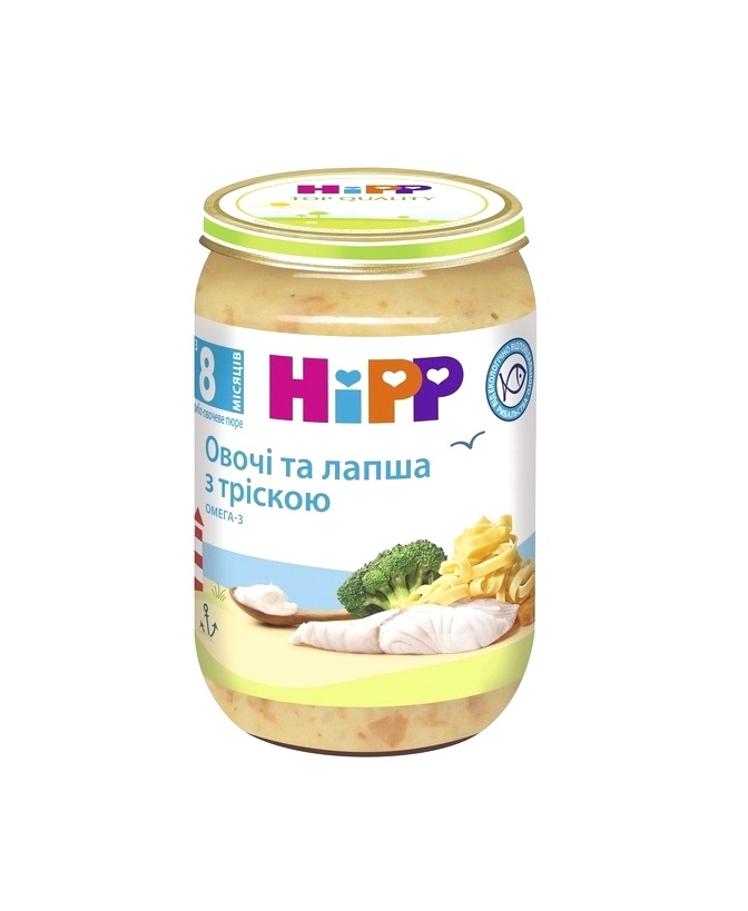 Лапша HiPP 6550 с морской рыбой и овощами 220 г