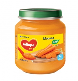 *Пюре Milupa Морковка от 4 мес.125г