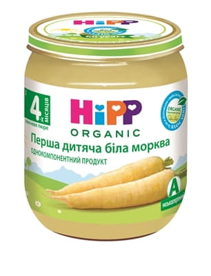 *Пюре HiPP Перша дитяча біла морква 125г