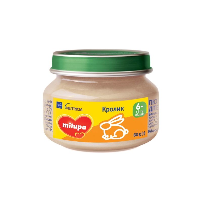 Пюре Milupa м'ясне Кролик з 6 мес 80г
