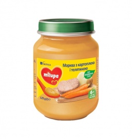 *Пюре Milupa Морква з картоплею та телятиною з 6 мес 125г