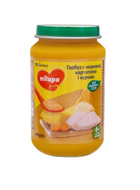 Пюре Milupa Гарбуз з морквою, картоплею і курчам з 6 мес 200г