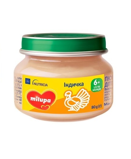 Пюре Milupa м'ясне Індичка з 6 міс 80г