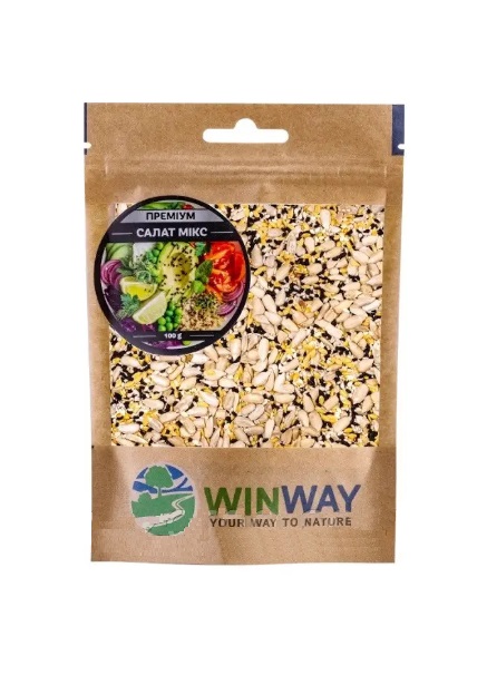 Суміш насіння Салатний мікс WINWAY zip-пакет 100г