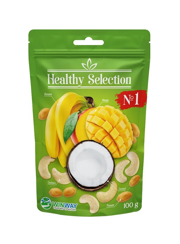 Смесь орехов и фруктов №1 Healthy Selection WINWAY 100г Смесь орехов и фруктов №1 Healthy Selection WINWAY 100г