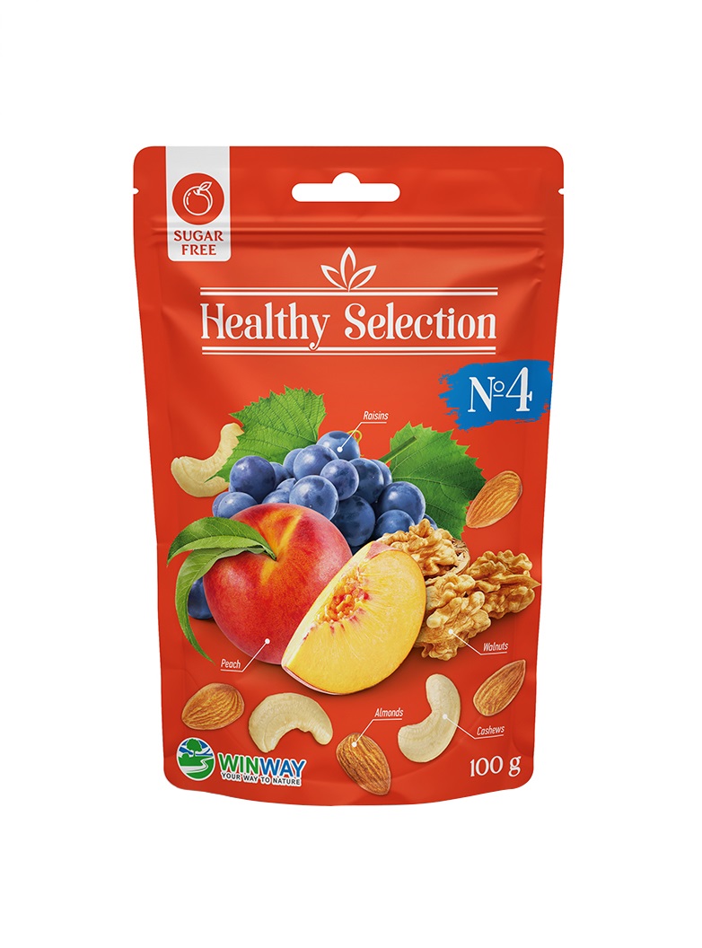 *Суміш горіхів та фруктів №4 Healthy Selection(без сахара) WINWAY 100г
