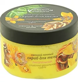 *Скраб Смачні секрети сольовий пінний для тіла поживний Вершково-ванільне суфле 250 мл