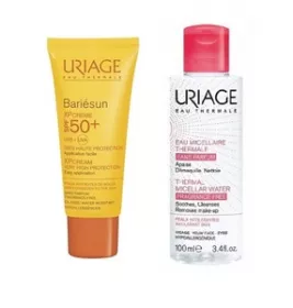 *Набор Uriage Барьесан Крем Солнцезащитный SPF50+ 50мл+Вода мицелярная термальная д/чувс. кожи 100мл