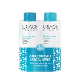 *ДУБЛЬ Вода Uriage міцелярна термальна для нормальної та сухої шкіри обличчя 500 мл х 2 шт