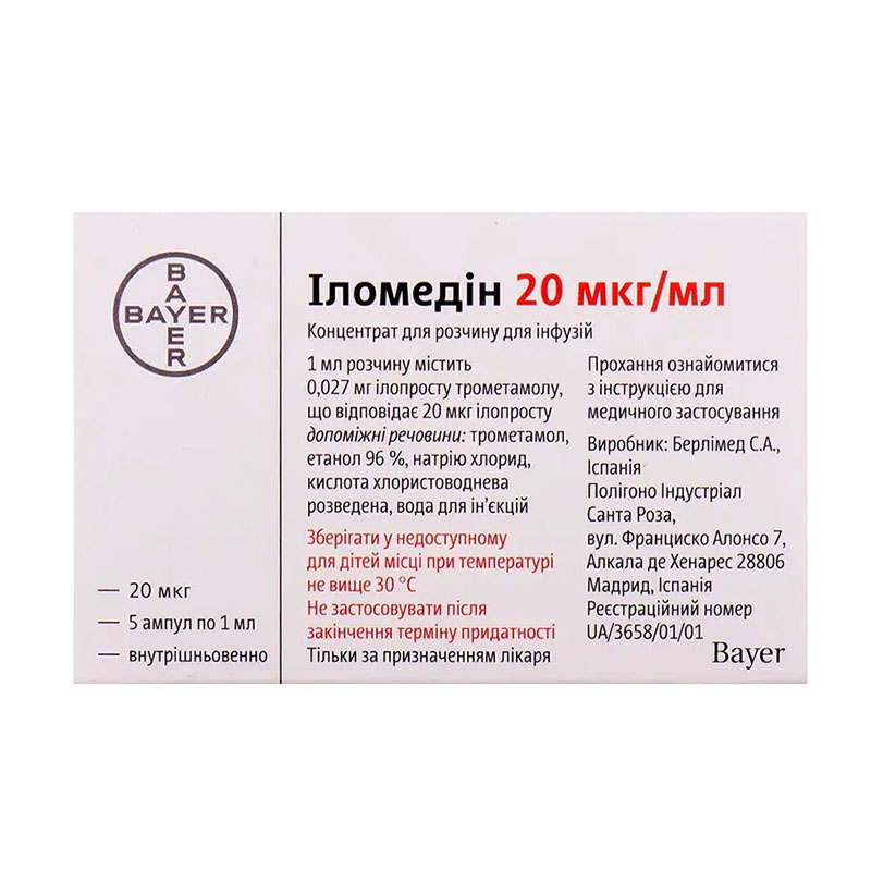 Іломедин концентрат 20 мкг/мл в ампулах по 1 мл 5 шт.
