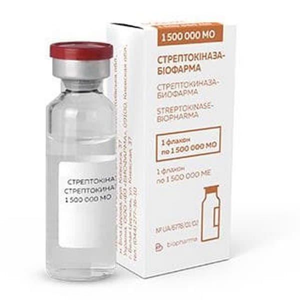 Стрептокиназа-Биофарма порошок по 1500000 МЕ во флаконе 1 шт. Стрептокиназа-Биофарма порошок по 1500000 МЕ во флаконе 1 шт.